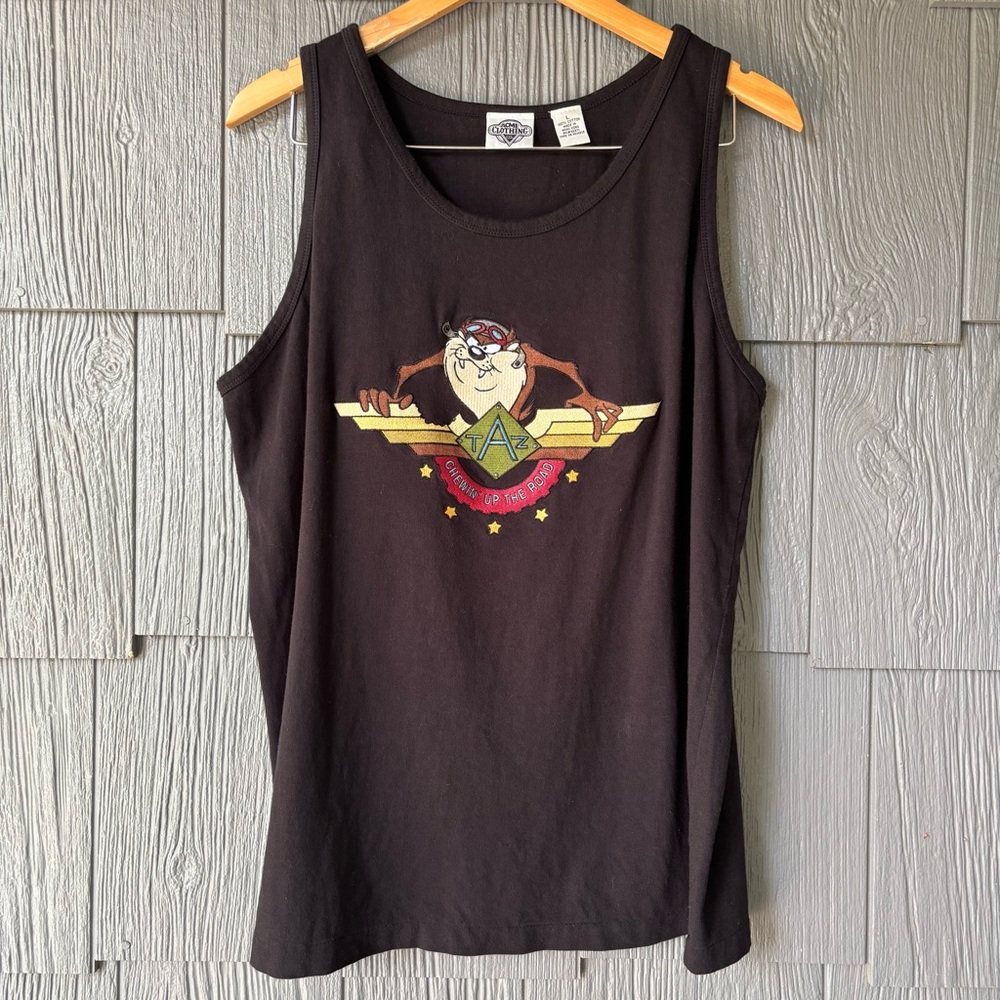 Looney Tunes Vintage Cotton Tank Top Size Large Taz Devil - Picture 7 of 7